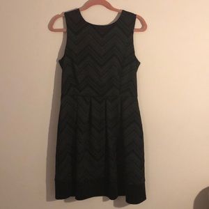 Black and gray knee length cocktail dress